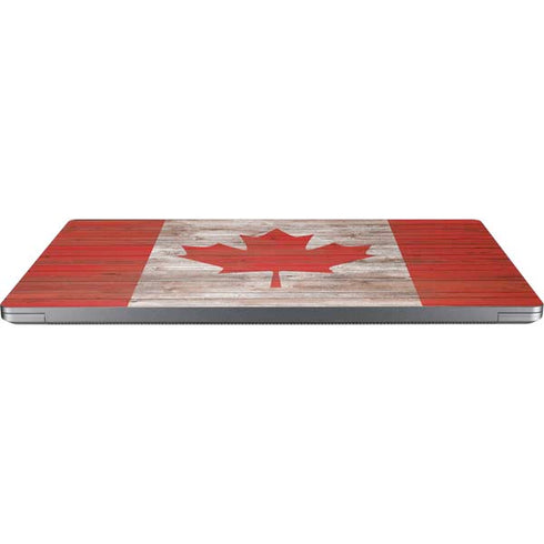 Canadian Flag Dark Wood Universal Laptop 16in (13 x 9.4in) Skin